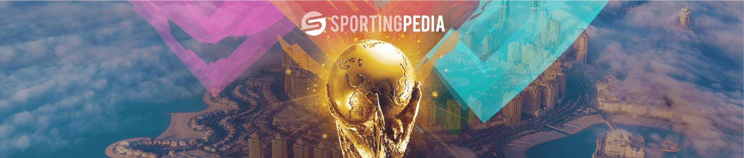 Golden trophy with Sportingpedia logo, cityscape background.