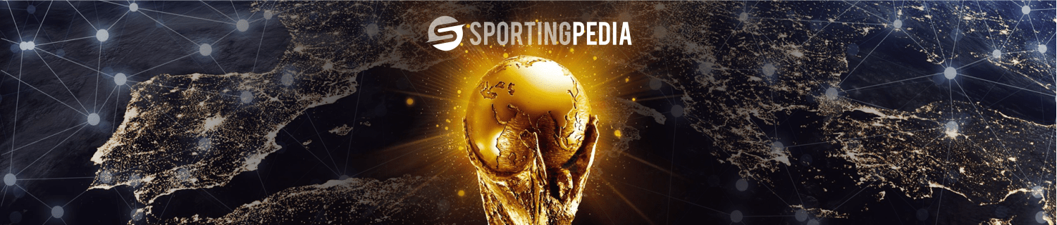 SportingPedia logo above a golden trophy with a glowing background
