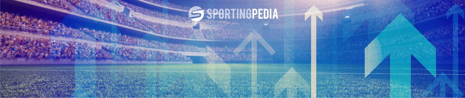 SportingPedia logo over a stadium background with arrows