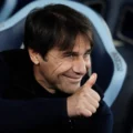 Antonio Conte with an approving gesture