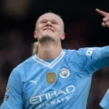 Erling Haaland after scoring yet another goal for Manchester City