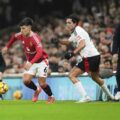 Manchester United's defender Lisandro Martinez in the match against Fulham