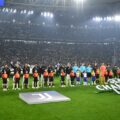 Juventus and PSV during the Champions League anthem
