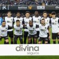Valencia players posing for traditional photo ahead of the match against Atletico Madrid