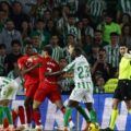 Heated moment during the Seville derby between Betis and Sevilla
