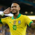 Neymar celebrates after scoring for Brazil