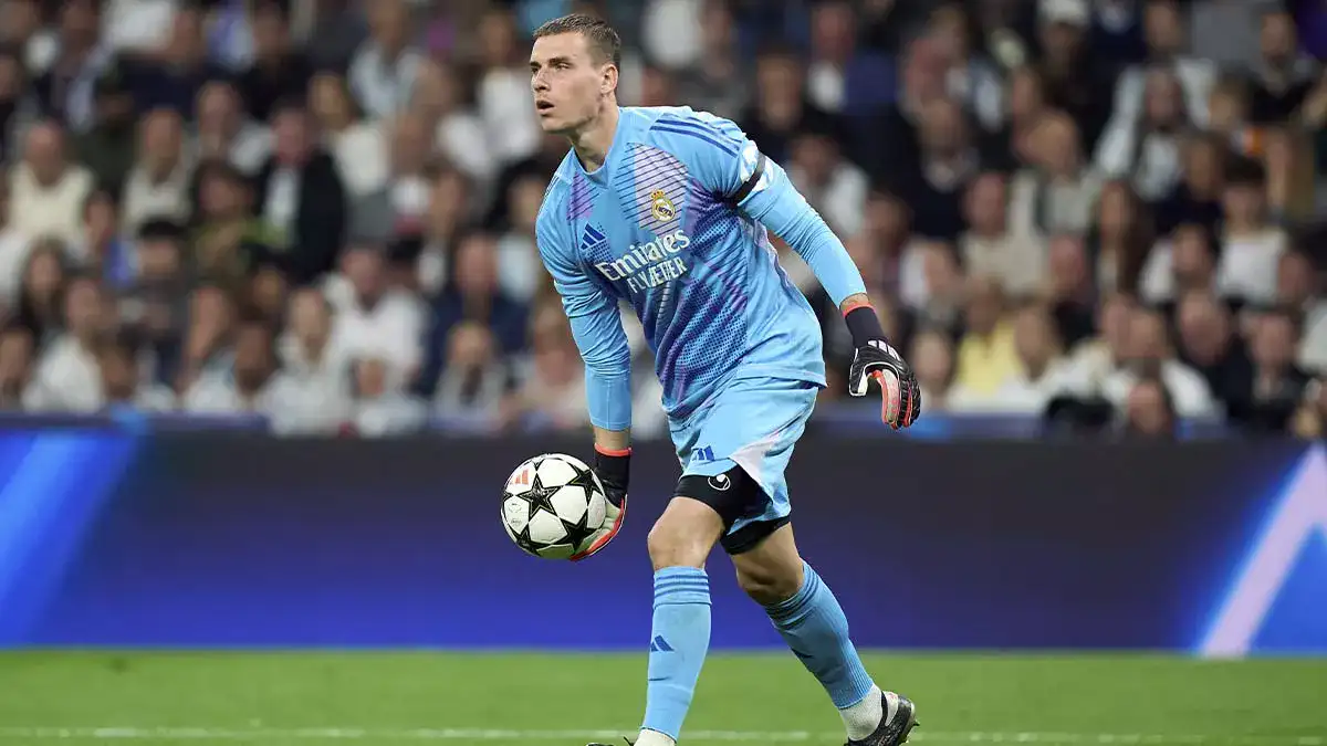Real Madrid Ukrainian goalkeeper Andriy Lunin
