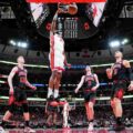 Bam Adebayo dunks the ball