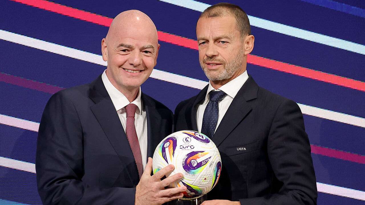 The Presidents of FIFA and UEFA Gianni Infantino and Aleksander Ceferin
