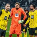 Borussia Dortmund players Emre Can, Gregor Kobel and Valdemar Anton