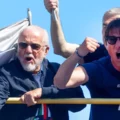 Antonio Conte and Napoli's president De Laurentis during the title celebrations