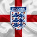 Flag of England with the FA's logo on it