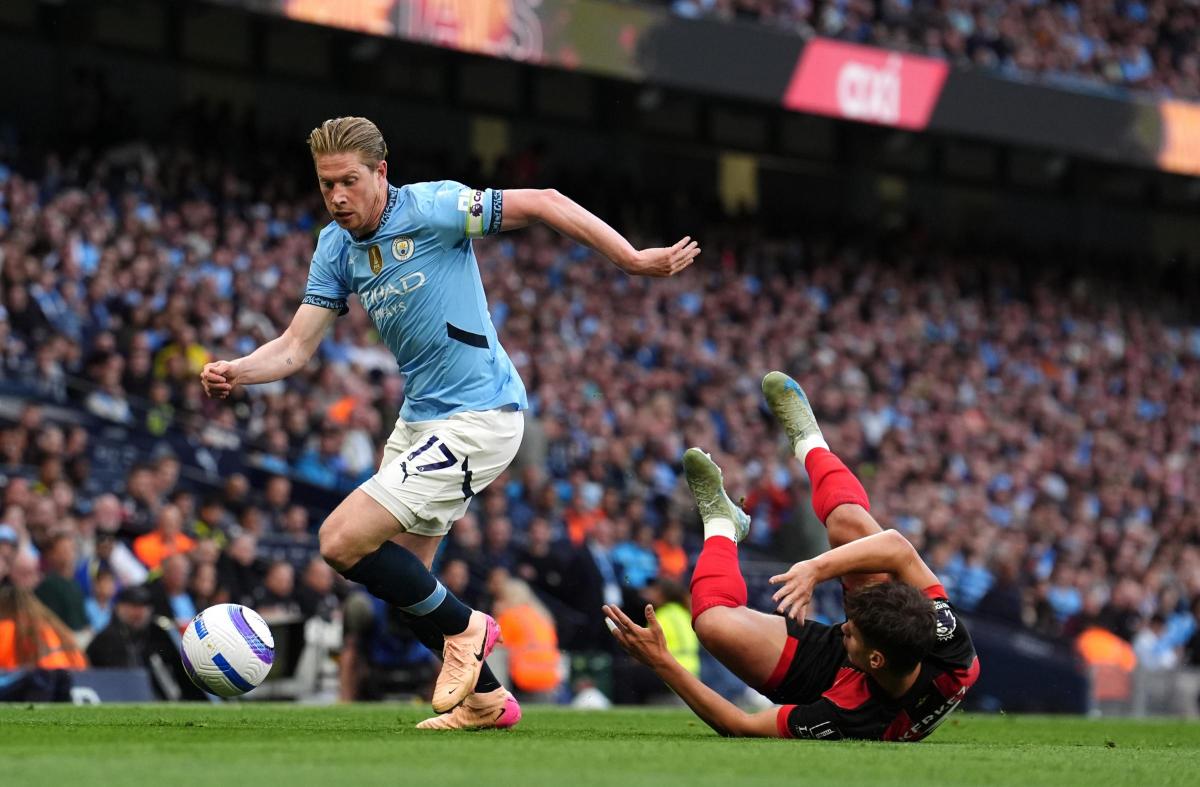 Kevin De Bruyne in his last match for Manchester City
