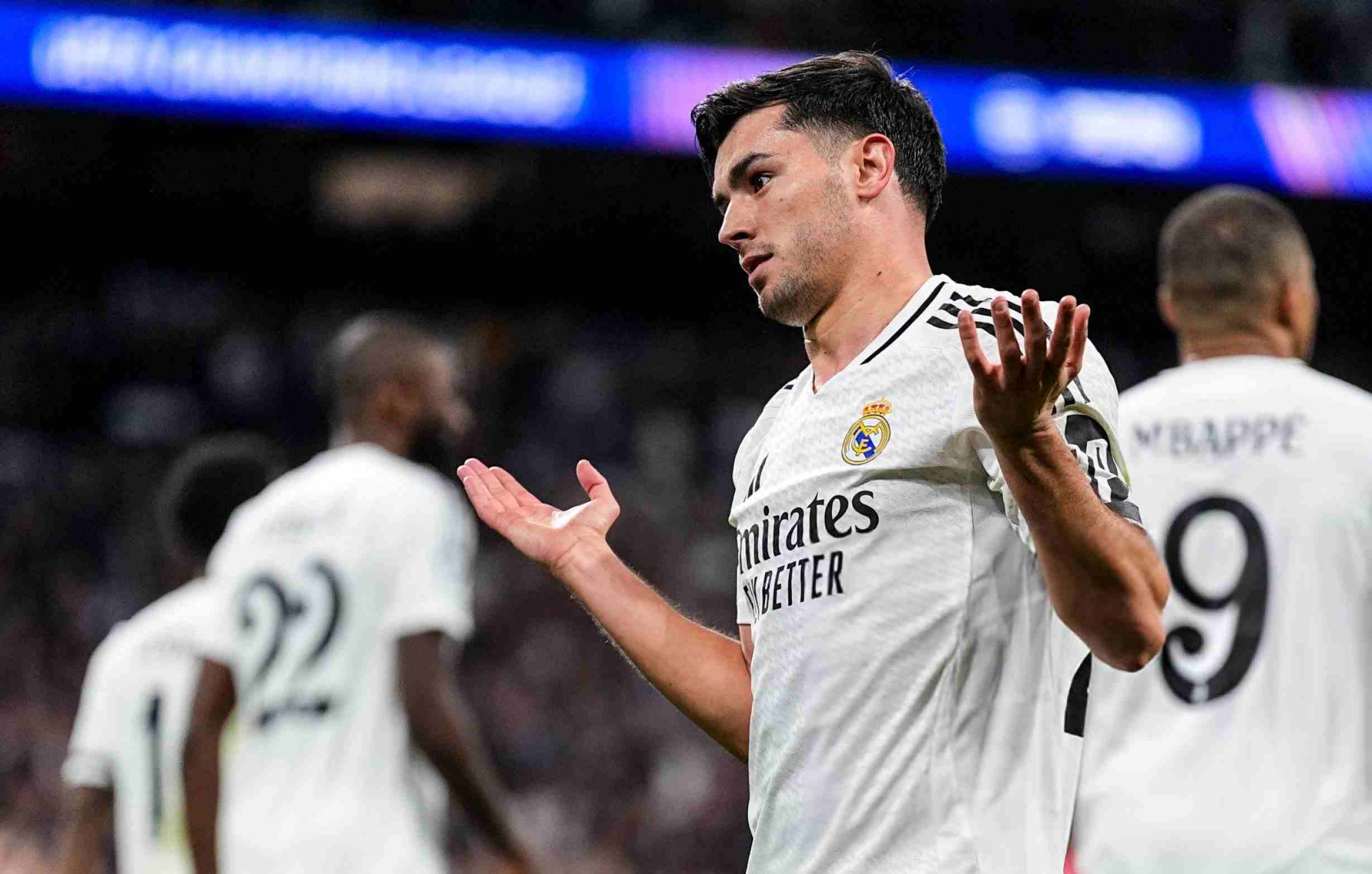 Brahim Diaz with his typical celebration after scoring a goal