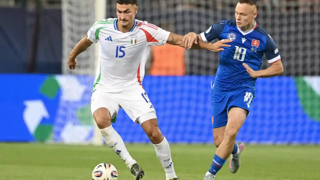 Italy's defender Diego Coppola with the ball at his feet