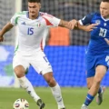 Italy's defender Diego Coppola with the ball at his feet