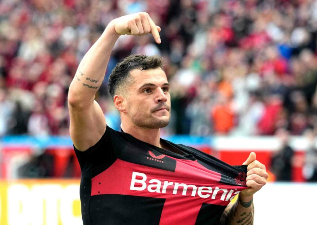 Bayer Leverkusen Swiss midfielder Granit Xhaka