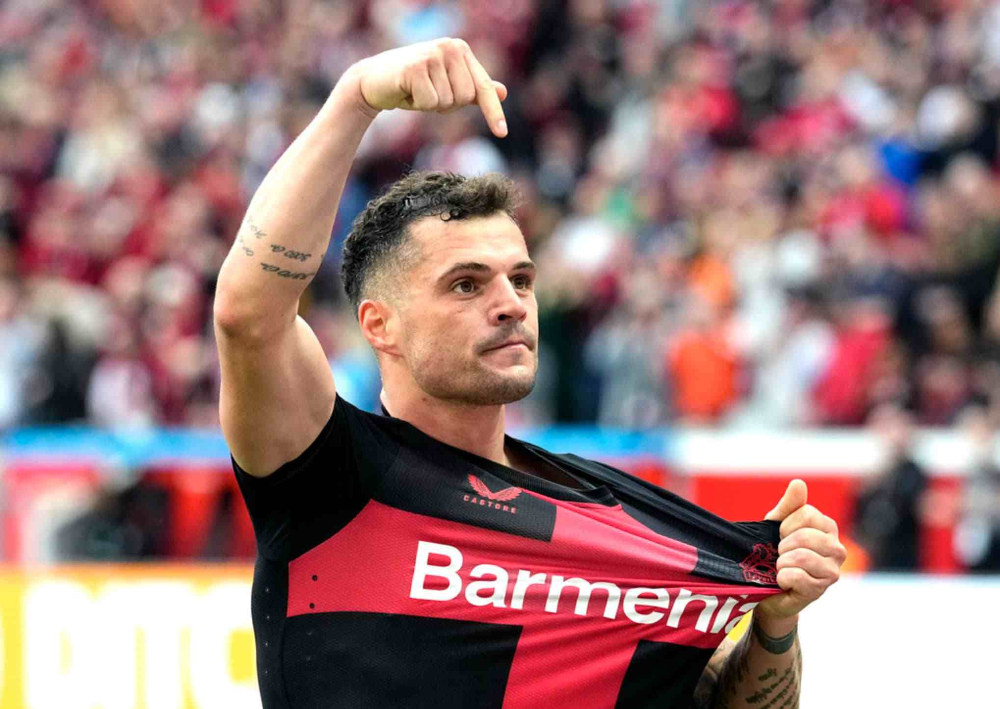 Bayer Leverkusen Swiss midfielder Granit Xhaka