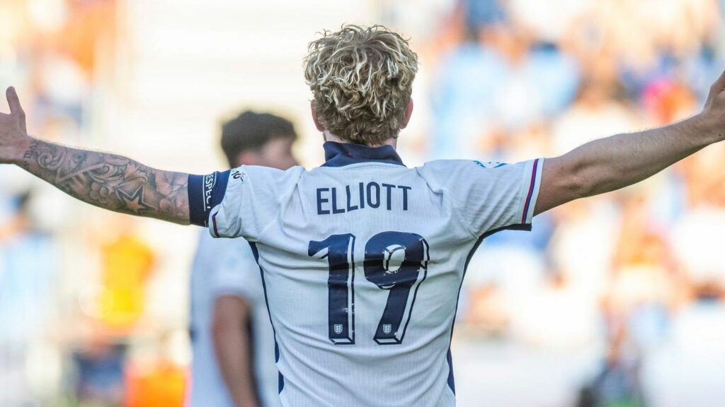 Liverpool midfielder Harvey Elliott after scoring for England U21