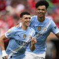 Phil Foden celebrates after scoring against Wydad at the Club World Cup