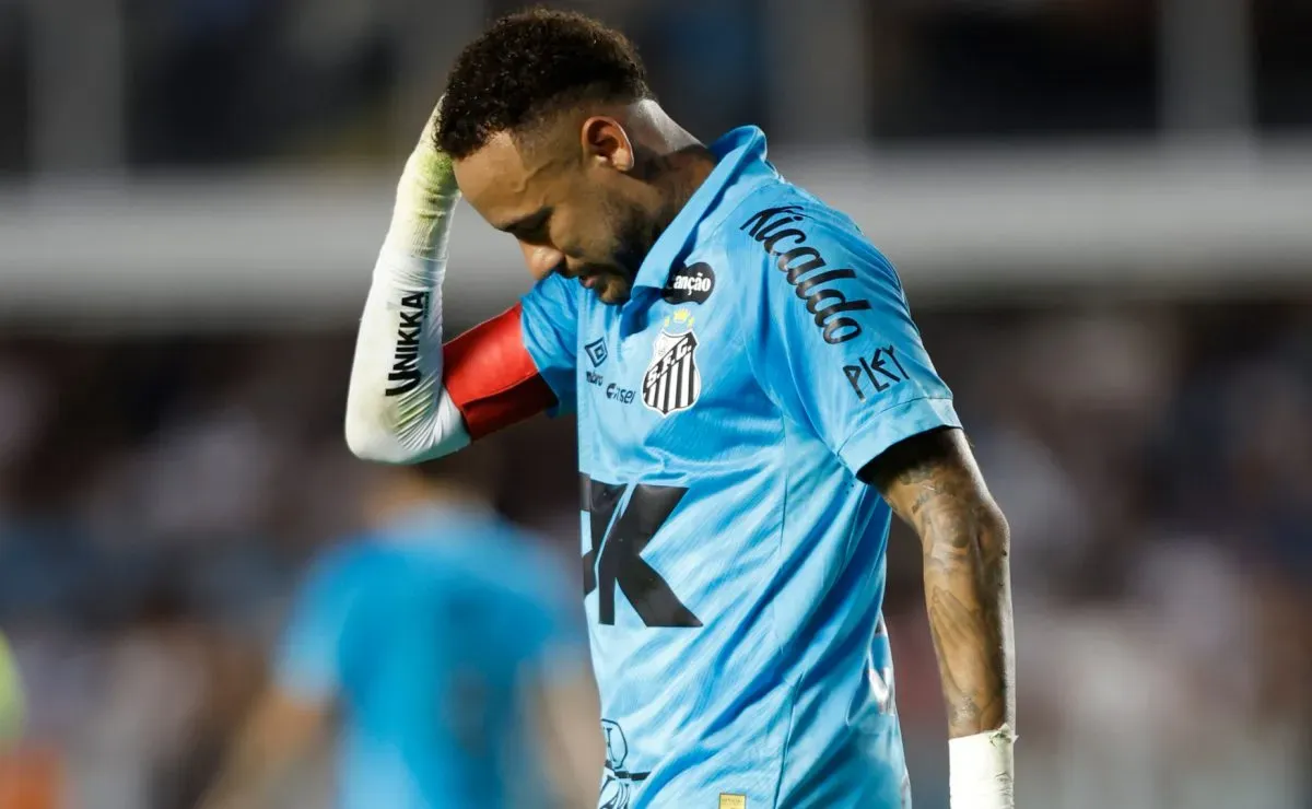 Neymar after being dismissed with red card for handball