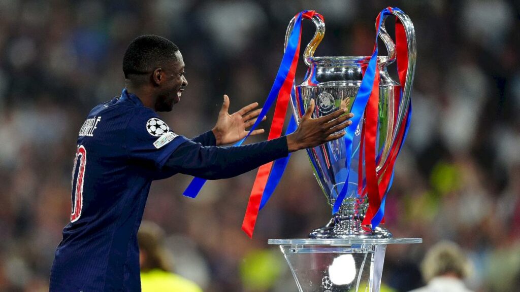 Ousmane Dembele and the Champions League trophy