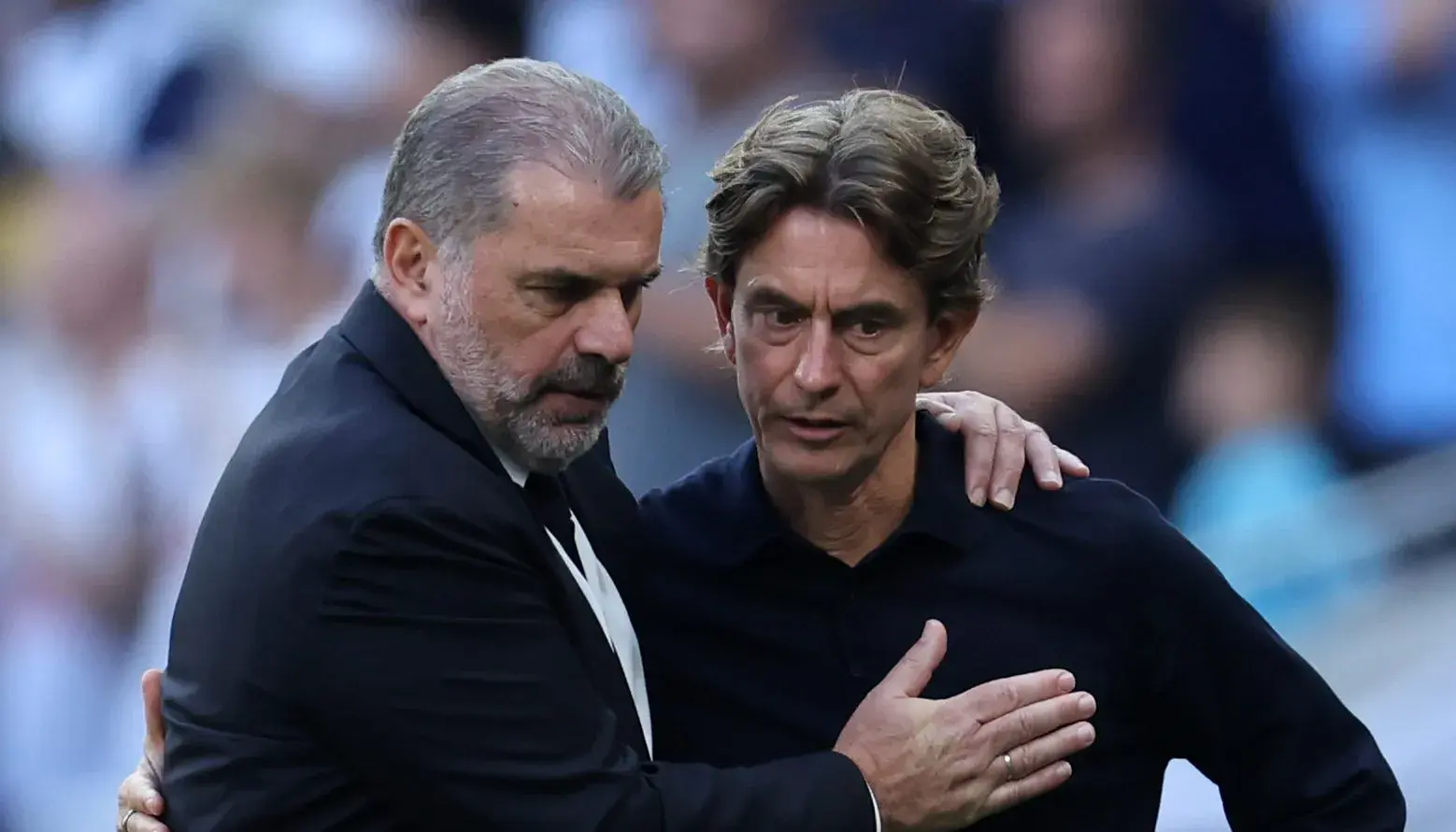 The managers of Tottenham and Brentford - Ange Postecoglou and Thomas Frank