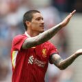 Liverpool forward Darwin Nunez celebrates after scoring