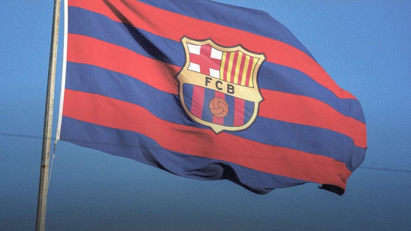 Flag with FC Barcelona logo