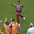 Jhon Arias celebrates after scoring for Fluminense in the Club World Cup