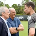 Florentino Perez and Xabi Alonso having a chat