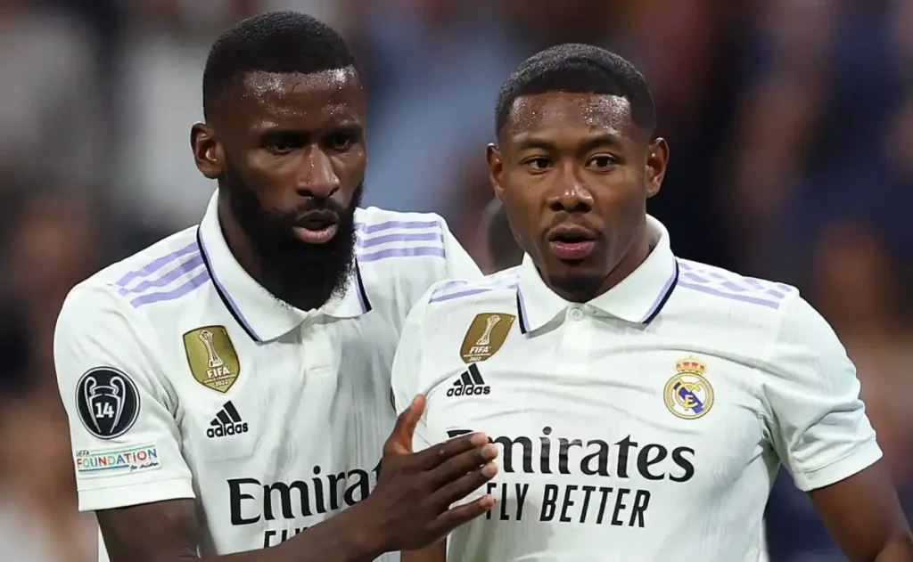 Real Madrid defenders Antonio Rudiger and David Alaba