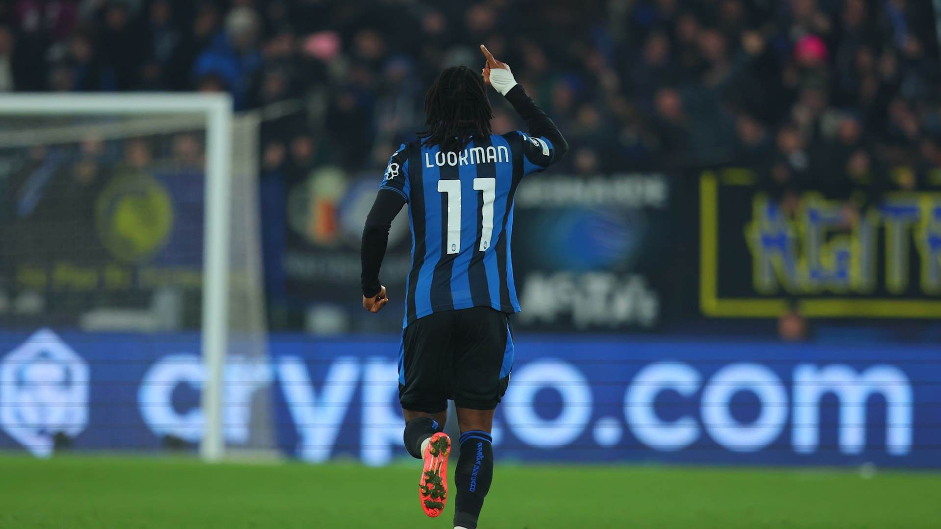 Ademola Lookman pointing to the sky