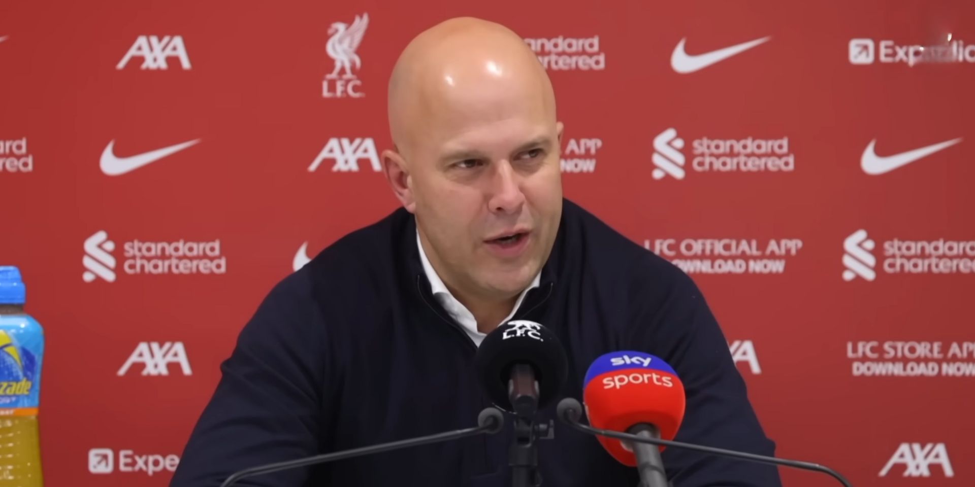 Arne Slot during a press conference