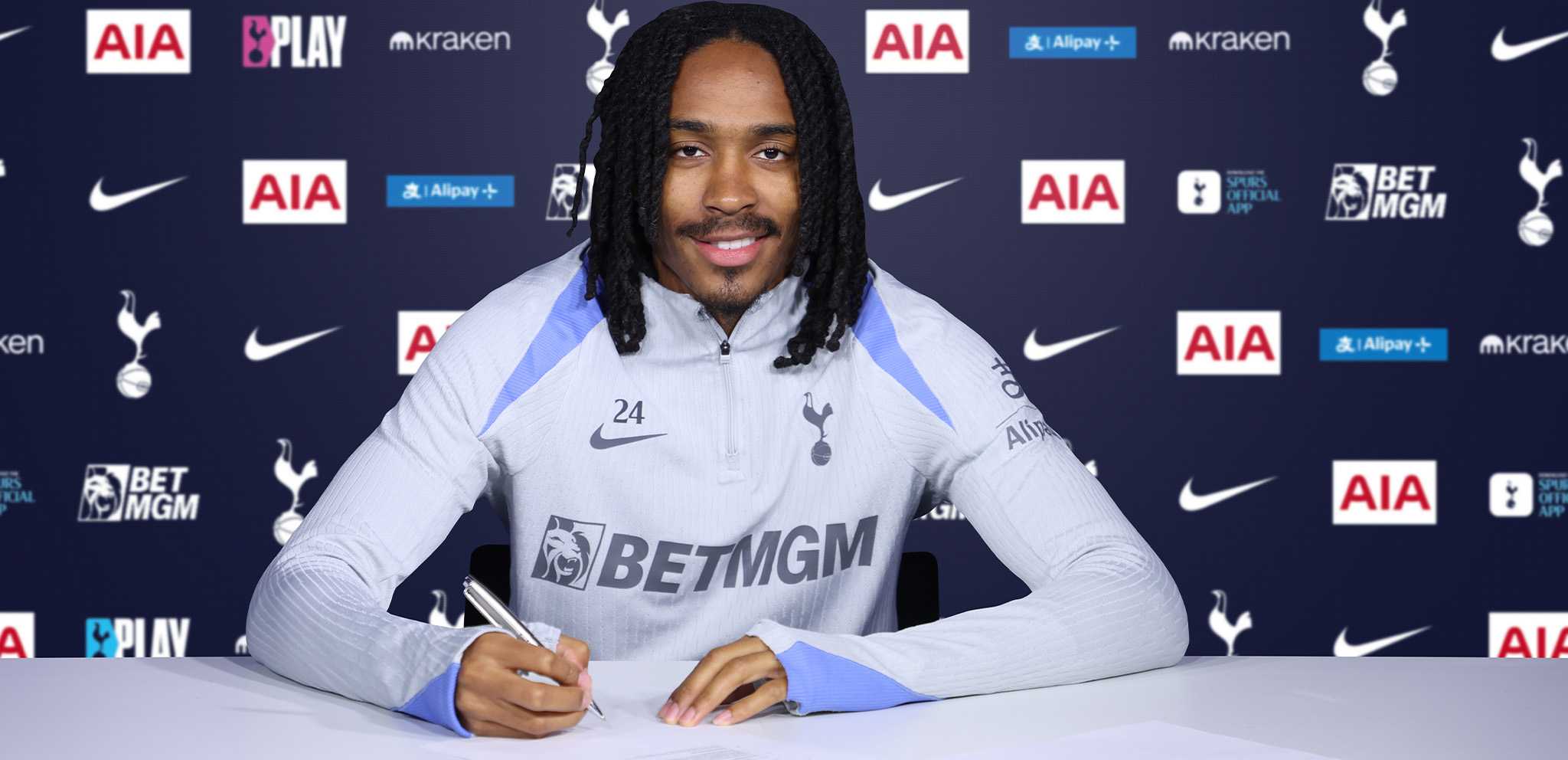 Djed Spence signing his new Tottenham contract