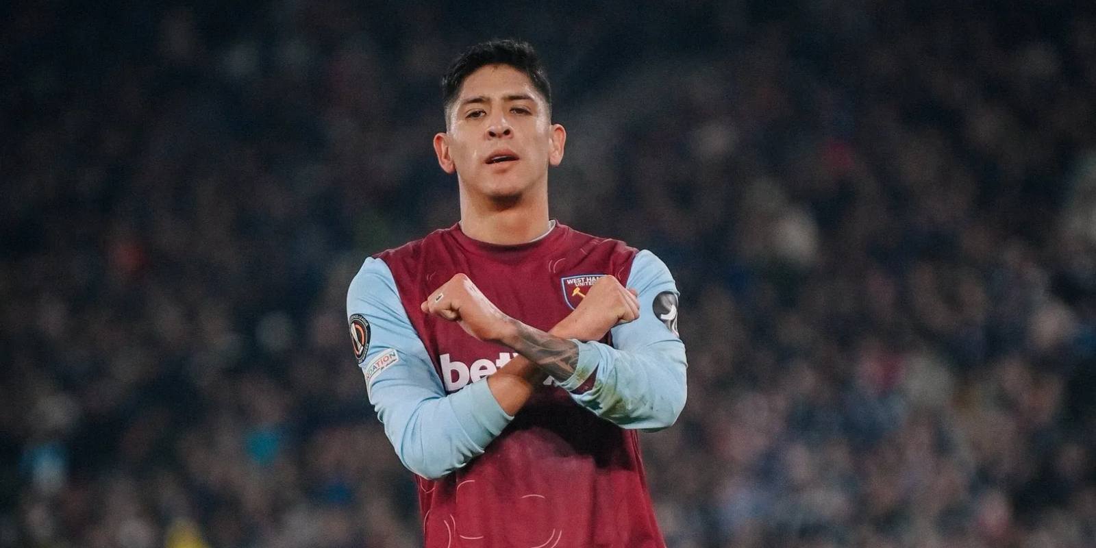 West Ham midfielder Edson Alvarez doing the famous Wakanda gesture