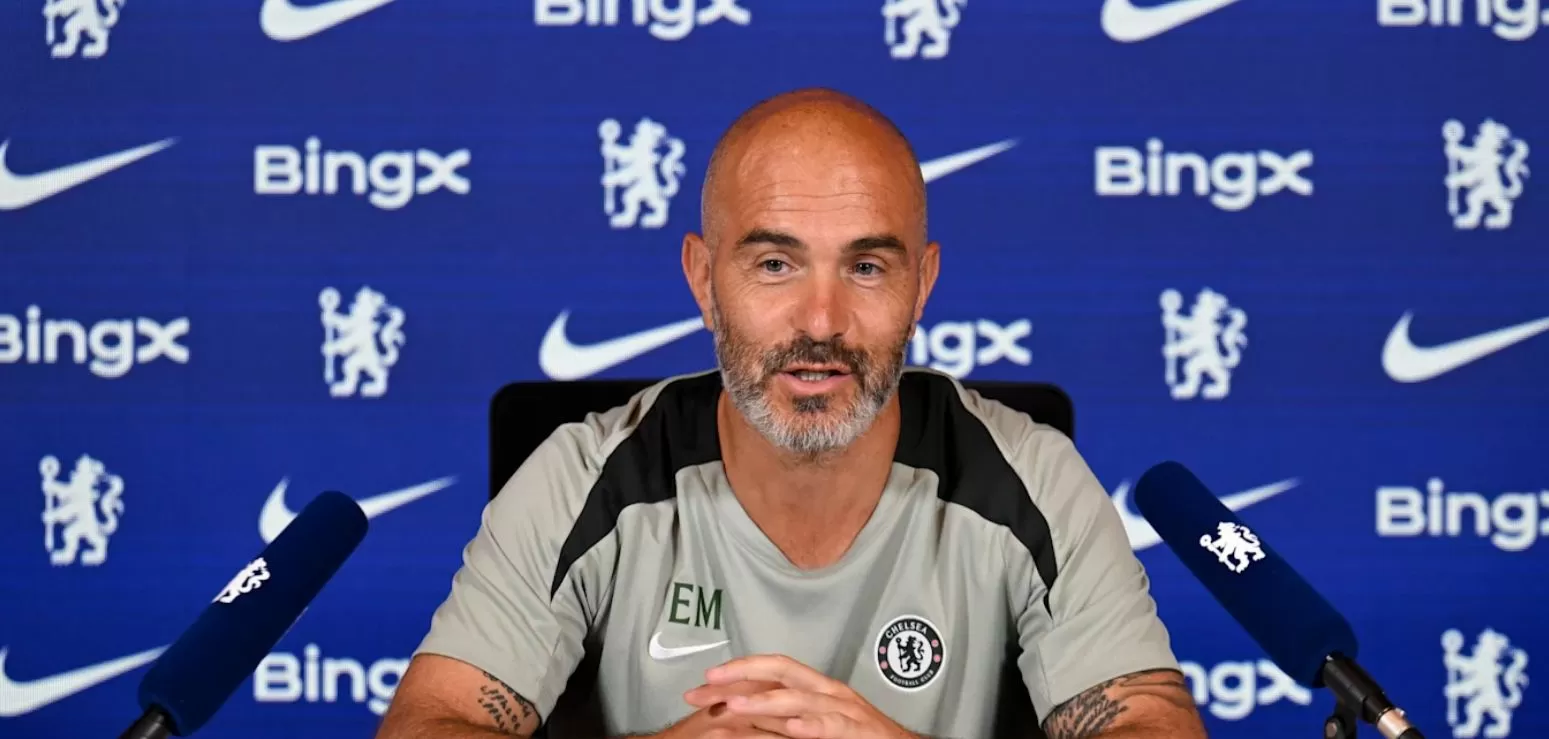 Chelsea manager Enzo Maresca at a press conference