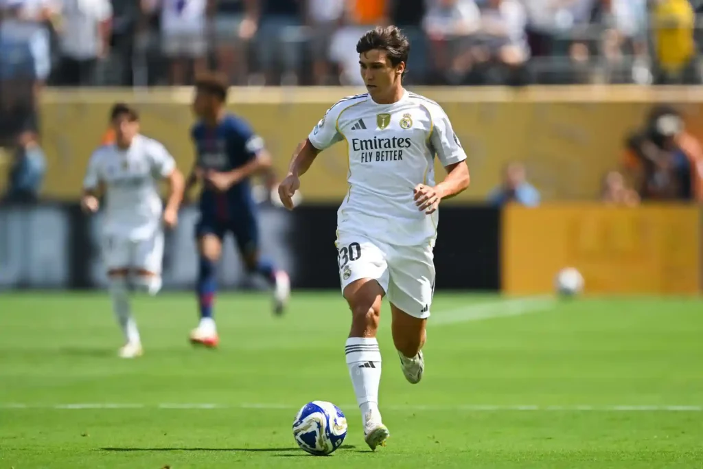 Real Madrid young forward Gonzalo Garcia with the ball at his feet