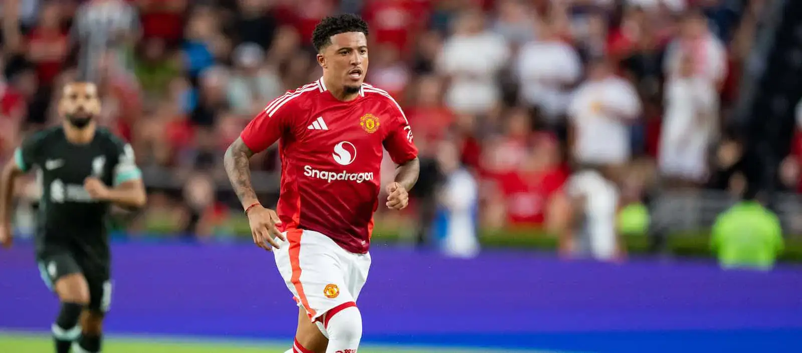 Jadon Sancho in one of his rare outings with the Manchester United shirt