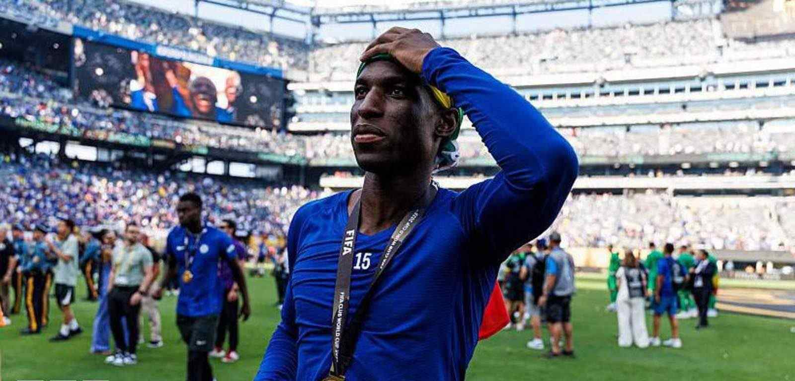Chelsea striker Nicolas Jackson during the Club World Cup award ceremony