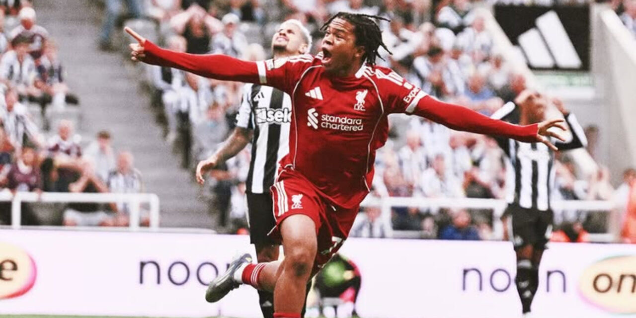 Liverpool 16 year old forward Rio Ngumoha has just scored against Newcastle