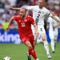 Christian Eriksen playing for Denmark