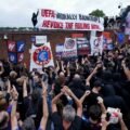 Crystal Palace fans protest against UEFA