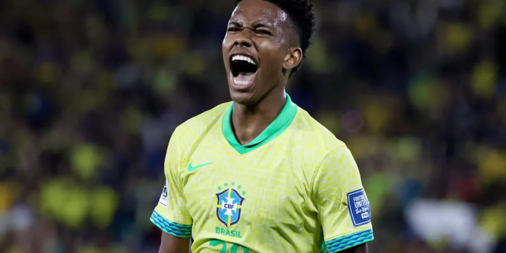 Estevao Willian has just scored his first goal for Brazil