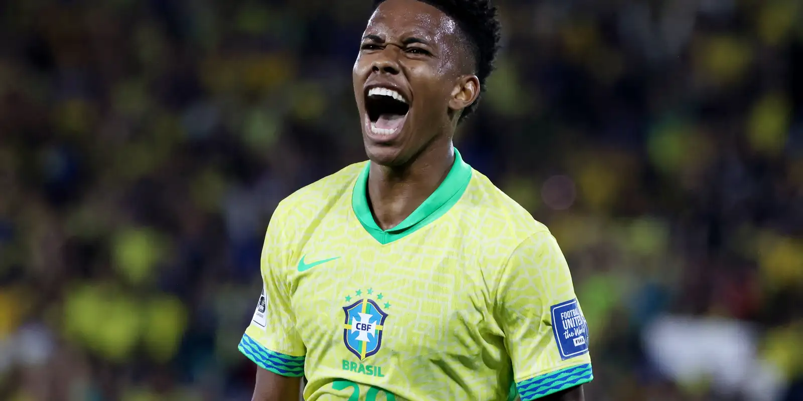 Estevao Willian has just scored his first goal for Brazil