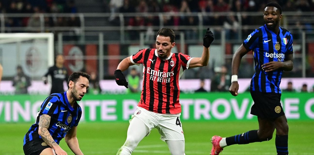 Ismael Bennacer in the Milan derby against Inter