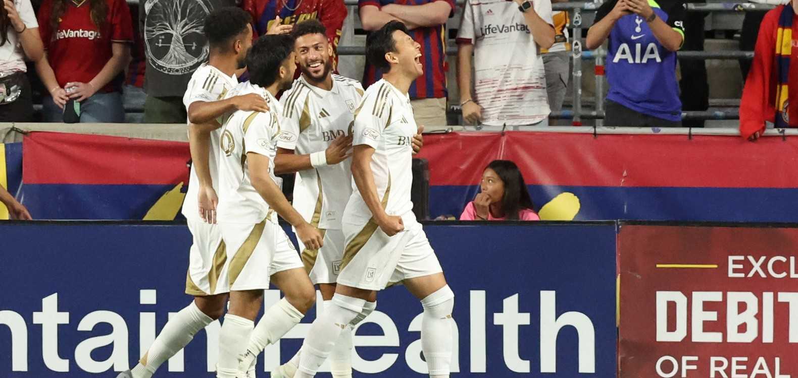 LAFC players celebrate a goal