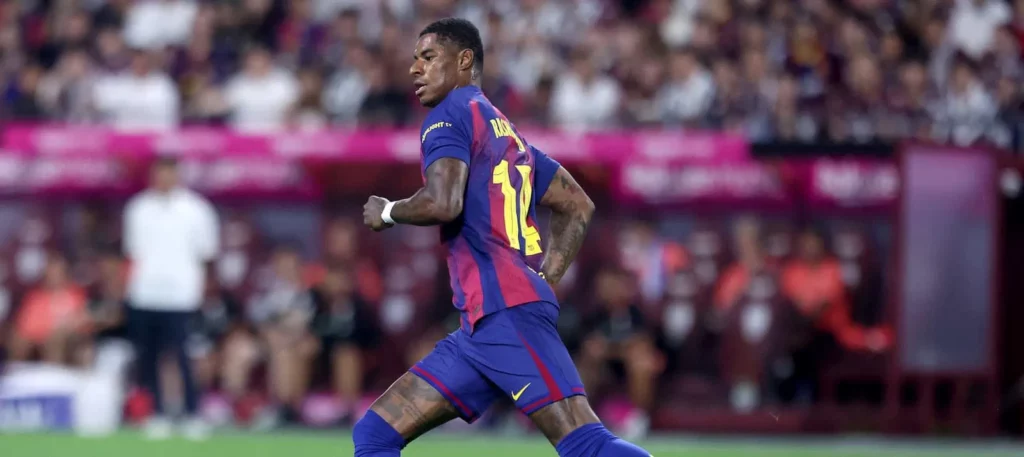 Marcus Rashford playing for Barcelona