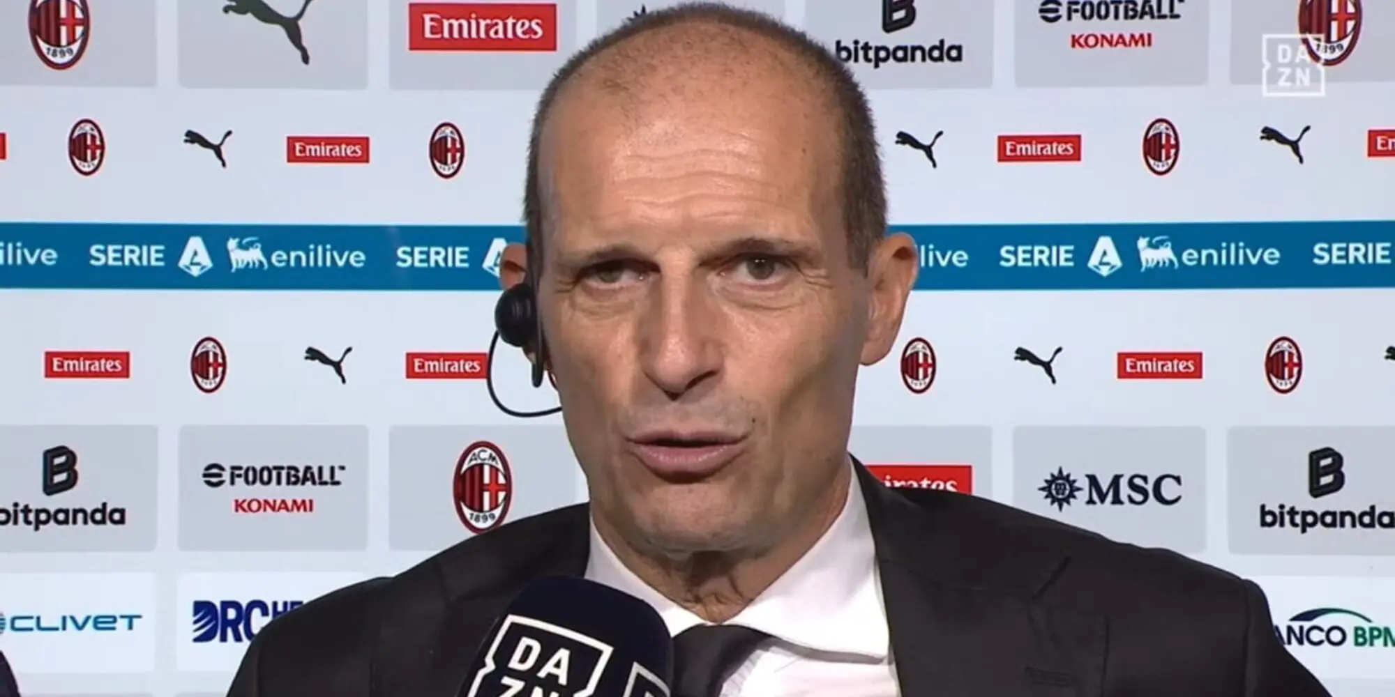 Milan head coach Max Allegri during a post-match interview