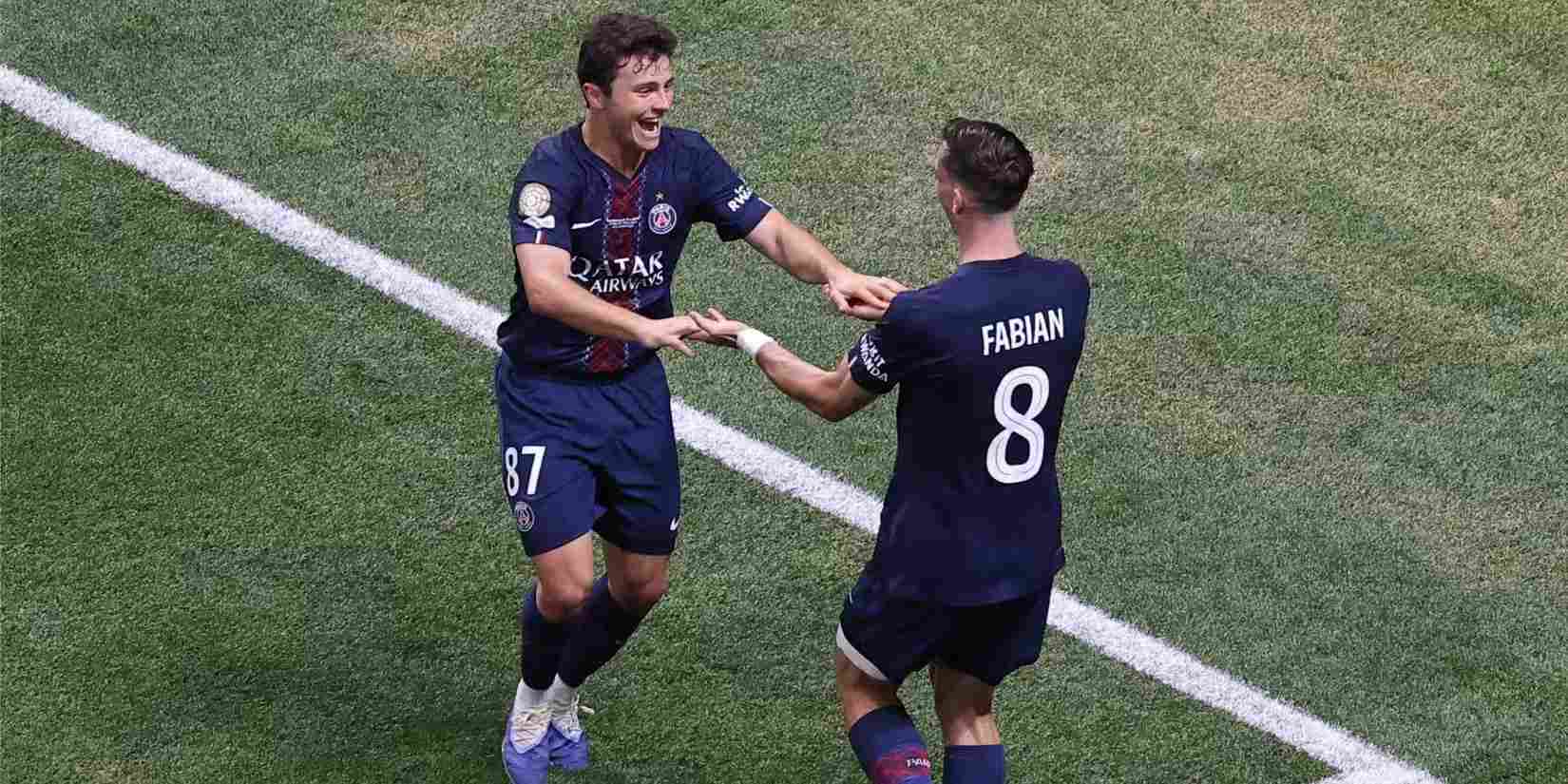 PSG midfielders Joao Neves and Fabian Ruiz